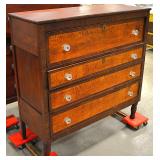 Cherry/curly maple Federal chest