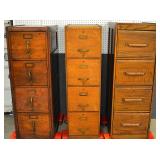 Oak & Walnut file cabinets