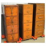 Oak & Walnut file cabinets