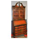 Chinoiserie secretary bookcase