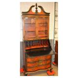 Chinoiserie secretary bookcase