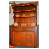 Early poplar open front pewter cupboard