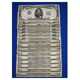 $5, $10, $20, $50 bearer bills