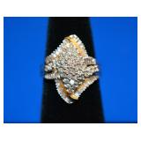 14K gold 1.5cttw diamond fashion ring
