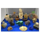 Carved chinese & japanese figurals