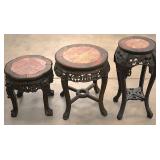 Oriental rosewood carved MT stands