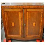 Mahogany inlay 2door silver cabinet