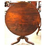 Walnut early flip top pedestal tea table