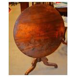 Walnut early flip top pedestal tea table