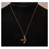 14K gold sea gull pendant & chain