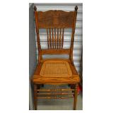 6 oak pressback chairs
