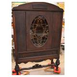 Walnut 1930s china cabinet