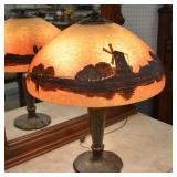 Handel triple signed chipped ice lamp