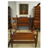Mahogany pineapple columb twin  bed