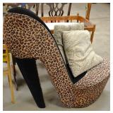 Decorator leopard print chair