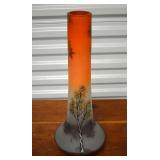 Leune/Daum HP art glass tall vase