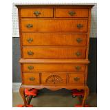 Curly Maple QA highboy chest