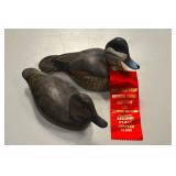 Carved wood duck decoys