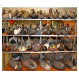 Carved wood duck decoys