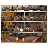 Carved wood duck decoys