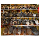 Carved wood duck decoys