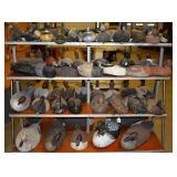 Carved wood duck decoys