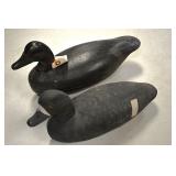 Carved wood duck decoys