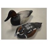 Carved wood duck decoys