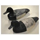 Carved wood duck decoys