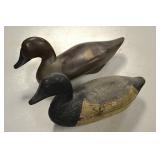 Carved wood duck decoys