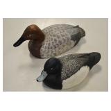 Carved wood duck decoys