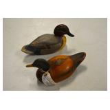 Carved wood duck decoys