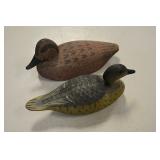 Carved wood duck decoys