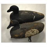 Carved wood duck decoys