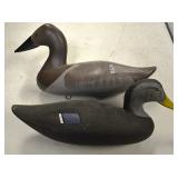 Carved wood duck decoys