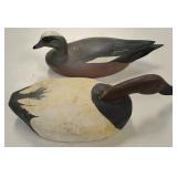Carved wood duck decoys