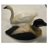 Carved wood duck decoys