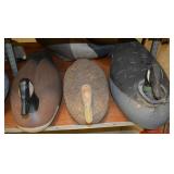 Carved wood duck decoys