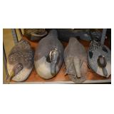 Carved wood duck decoys