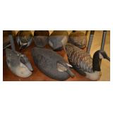 Carved wood duck decoys