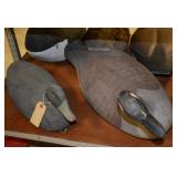 Carved wood duck decoys