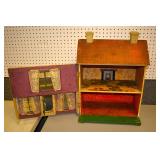 Early wood opening doll houses