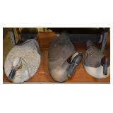Carved wood duck decoys