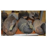 Carved wood duck decoys