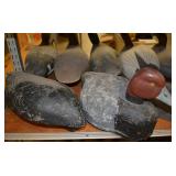 Carved wood duck decoys