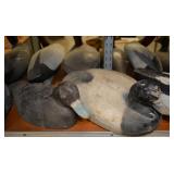 Carved wood duck decoys