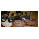 Carved wood duck decoys