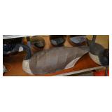 Carved wood duck decoys