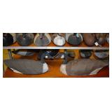 Carved wood duck decoys