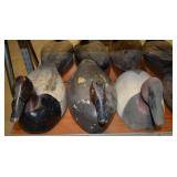 Carved wood duck decoys